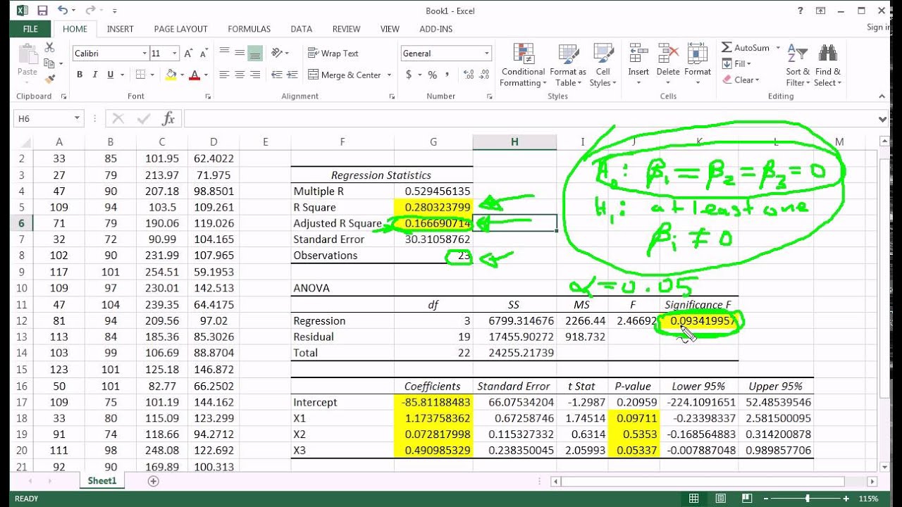 create a regression model in excel for mac